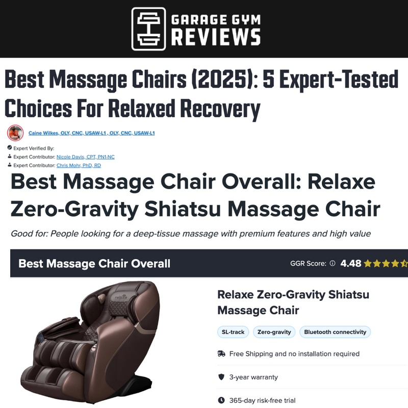Relaxe Zero-Gravity Shiatsu Massage Chair With Heating (SL-Track)