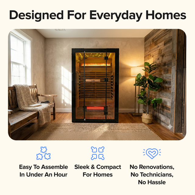Relaxe Caldera™ Full Spectrum Infrared Sauna With Red Light Therapy Panel